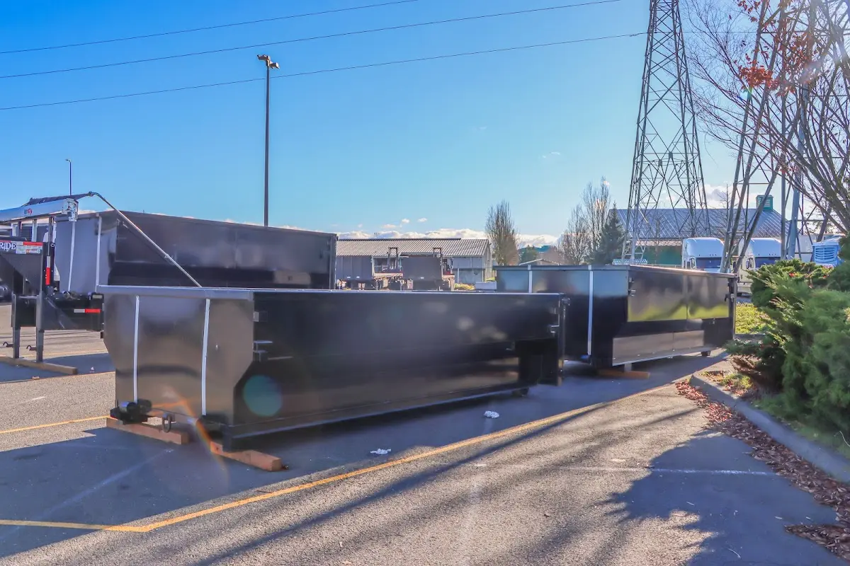 Roll-off dumpster ready for waste disposal at job site for 4 Yard Dumpster Rental in Putnam